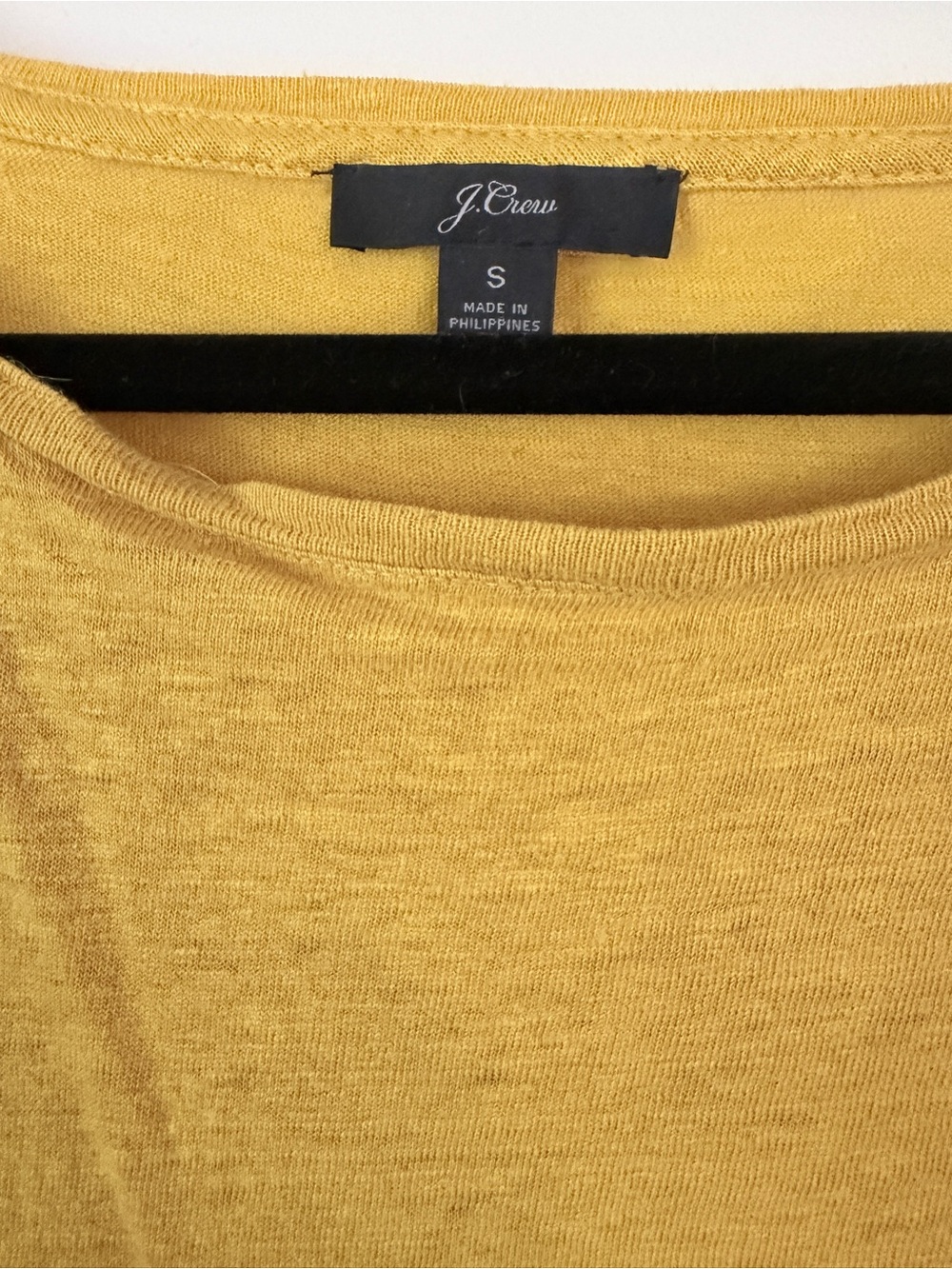 J. Crew Women's Mustard Short Sleeve 100% Linen Tee - Picture 2 of 7